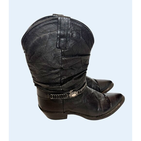 DINGO Women's Black Western Cowboy Slouch Boots Booties Size 7.5 - Picture 4 of 8